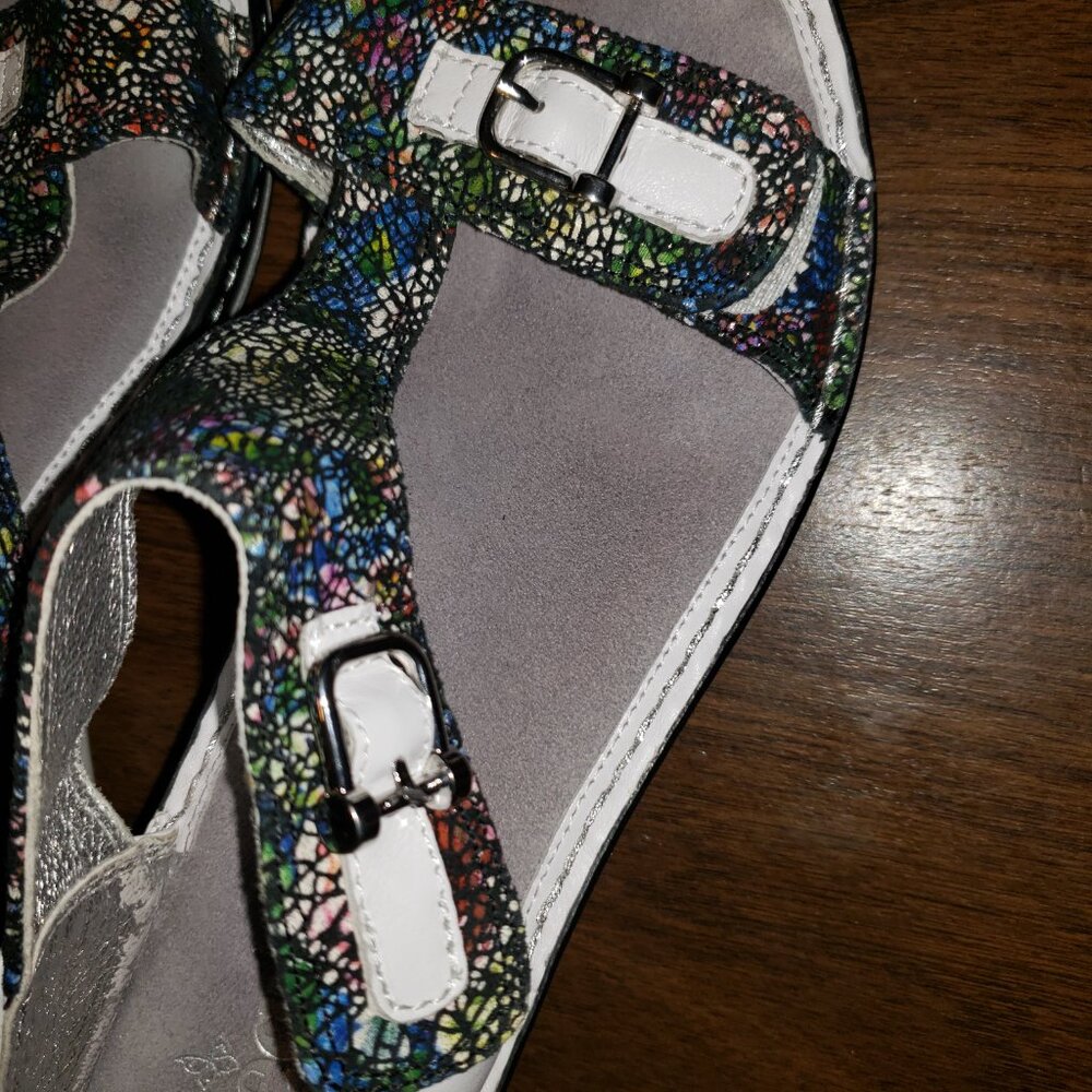 Alegria Lara Cathedral Slip-on wedge heel sandals with velcro straps Size 39 - Picture 5 of 16
